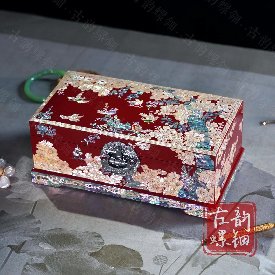 新款【喜上眉梢】螺钿漆器手工首饰盒中式原创高档精致送礼结婚礼物