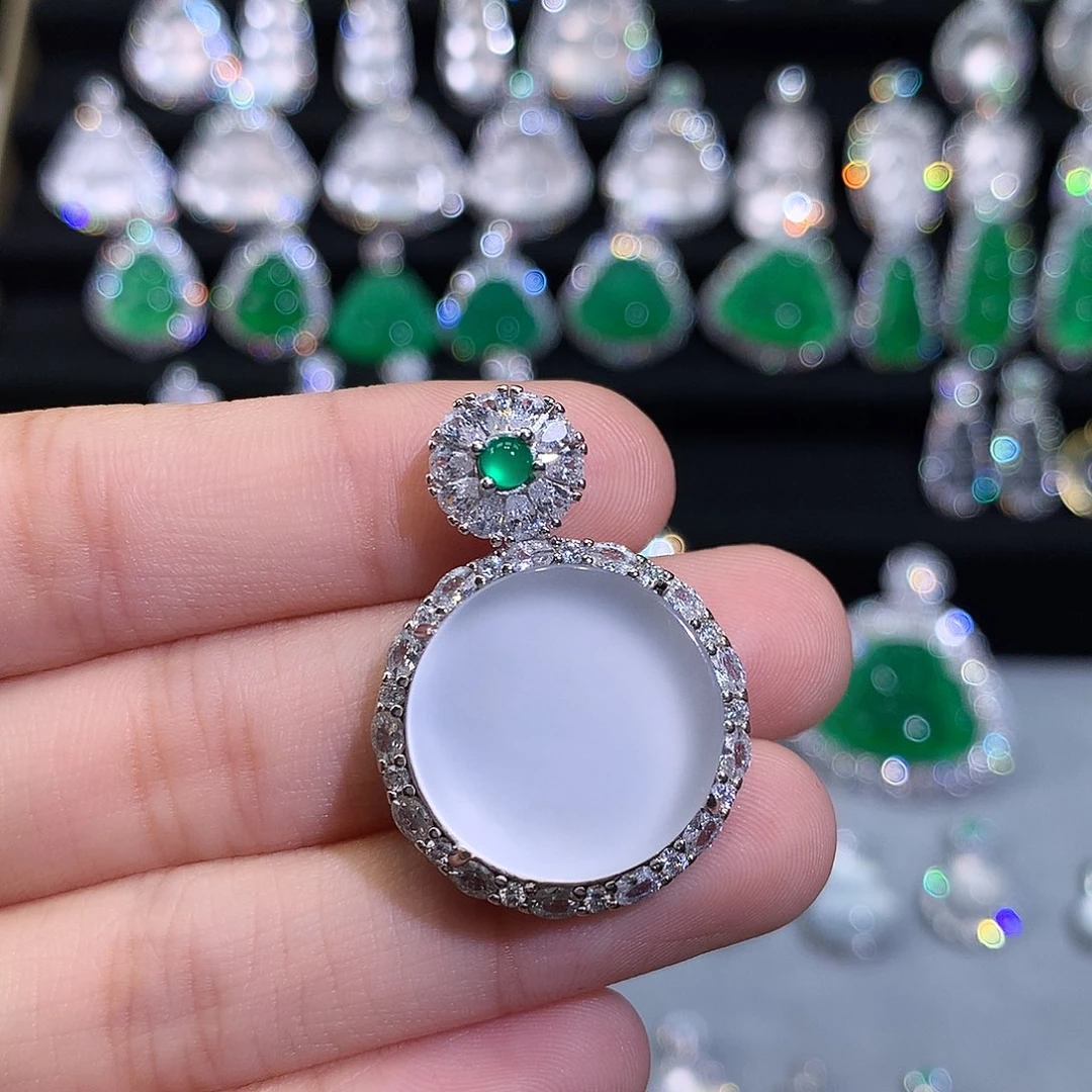 吊坠(不含链)银S925镶嵌石英质玉伊****?