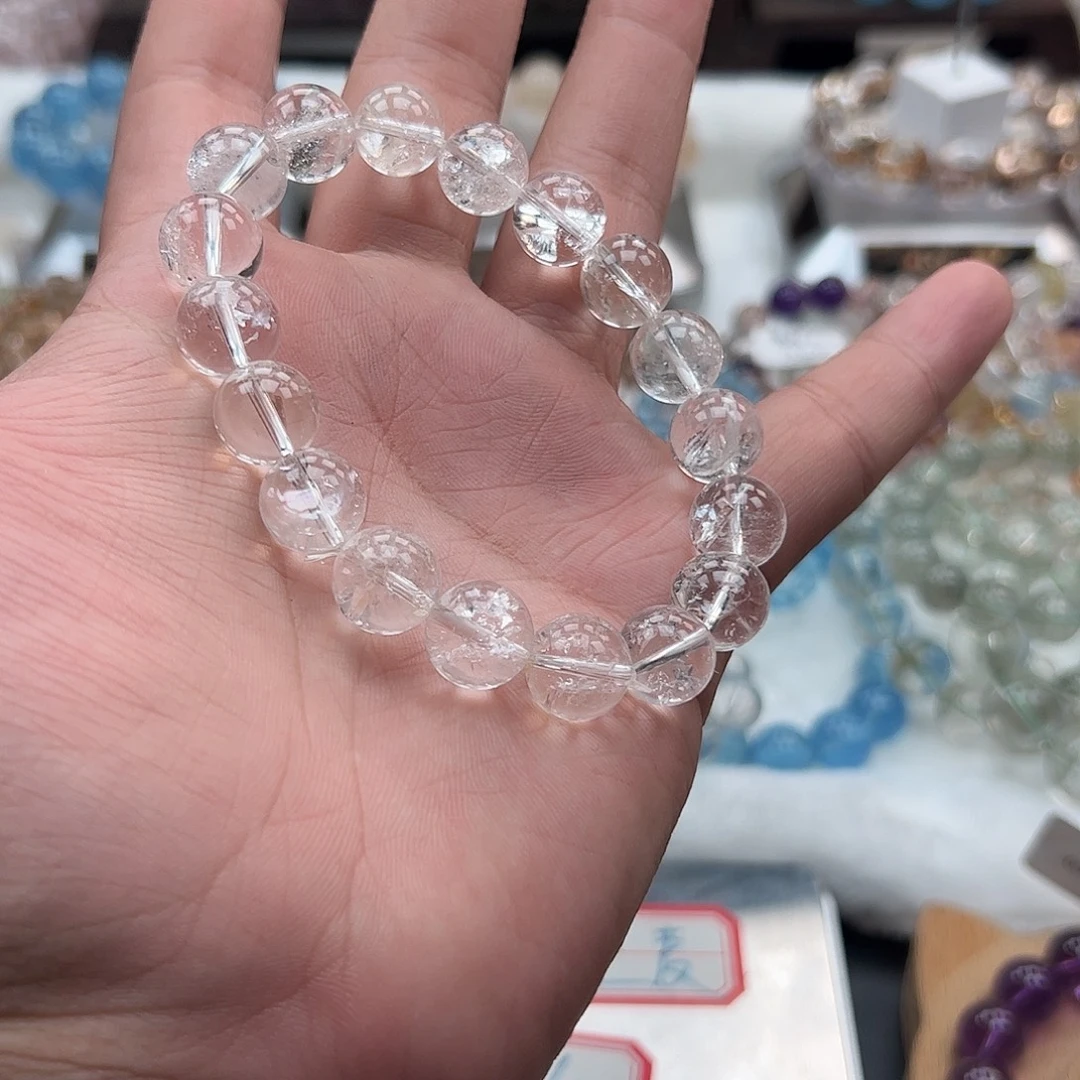 水晶未镶嵌手链12mm天然水晶白阿赛