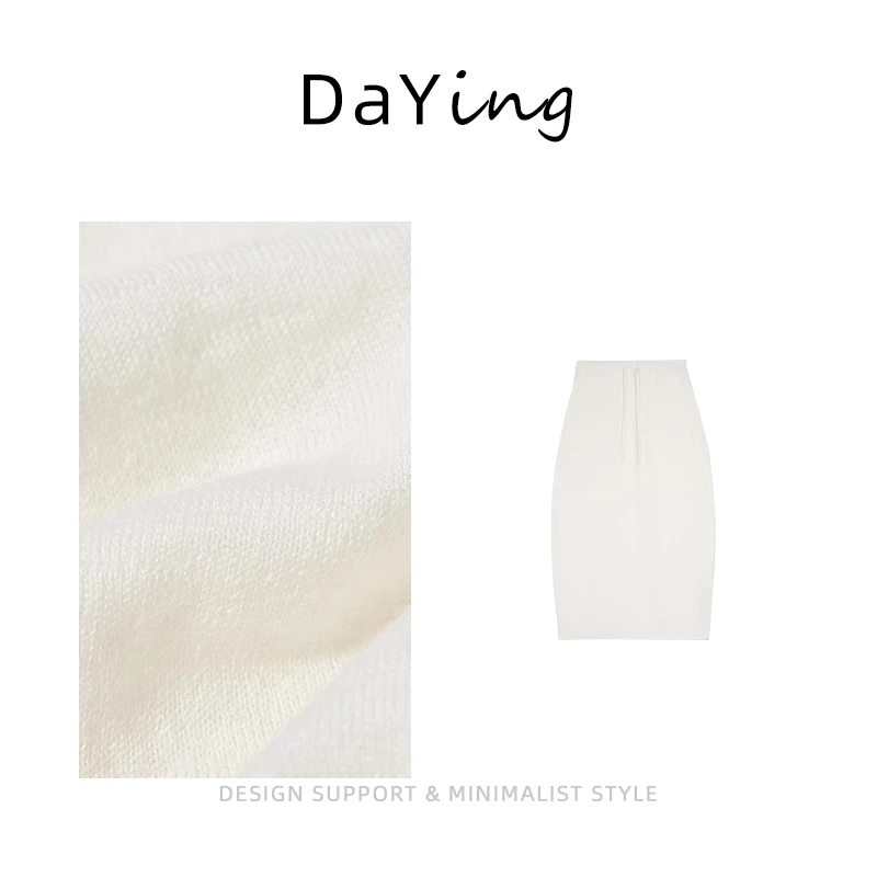 2025夏季新款 轻透柔软棉亚麻卷边休闲百搭半裙抽绳松紧腰懒人裙