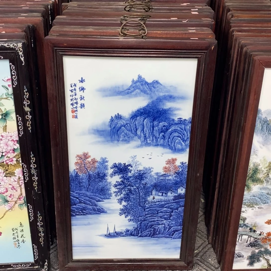 瓷片90*52*1景德镇瓷板画柴窑烧制