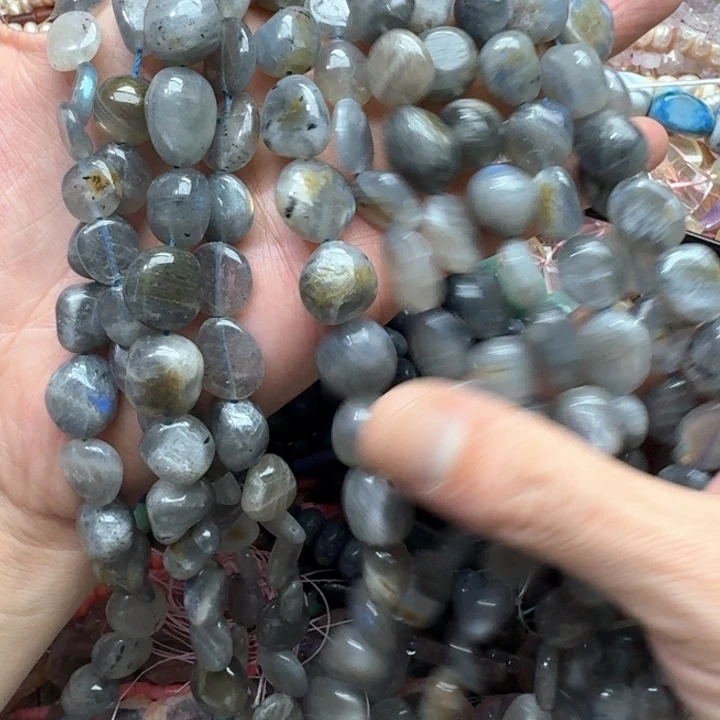 合金玛瑙/玉髓珠宝半成品一条12mm灰月光