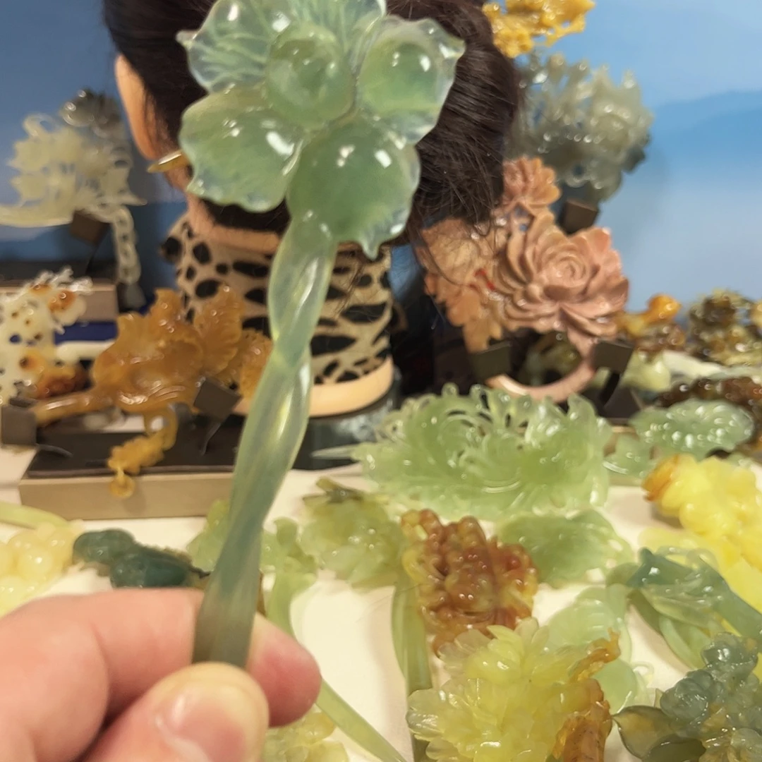 *****蛇纹石玉合金发饰