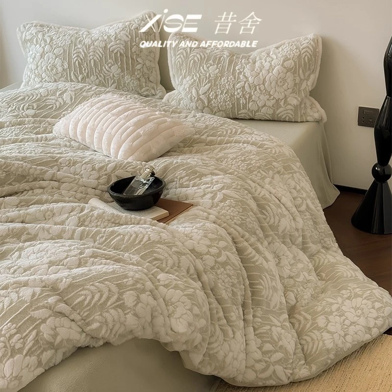 高克重牛奶绒丨加厚保暖毛绒四件套新款床单被套抗静电冬季床品