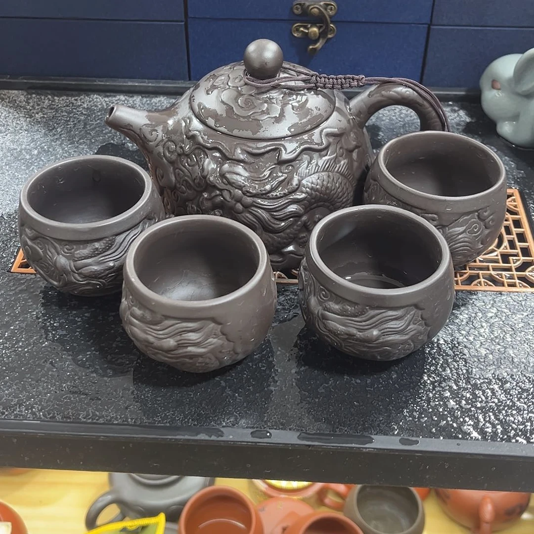 紫砂茶杯一壶4杯紫砂壶