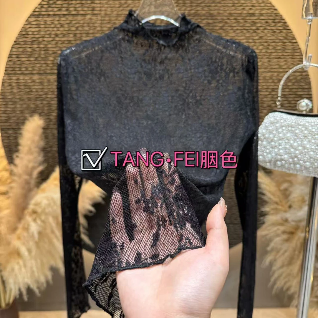 TANG.FEI 胭色【松露】FL0005打底衫刺绣修身显瘦气质设计师款