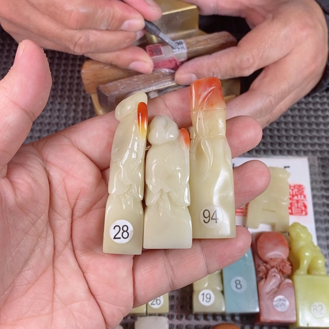 寿山石3方一套包设计包刻