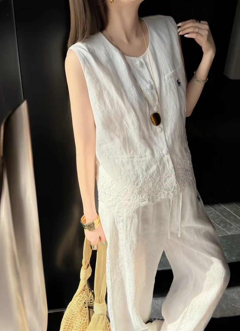 宽松无袖开衫套装25