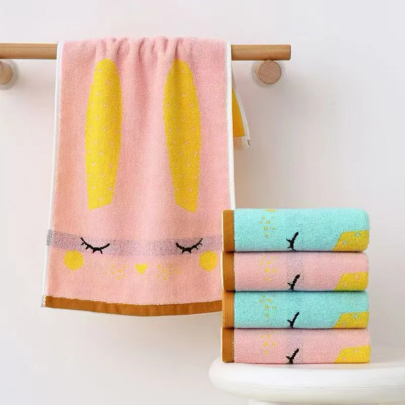 5条，加厚纯棉童巾柔软超吸水不掉毛家用洗脸毛巾舒适速