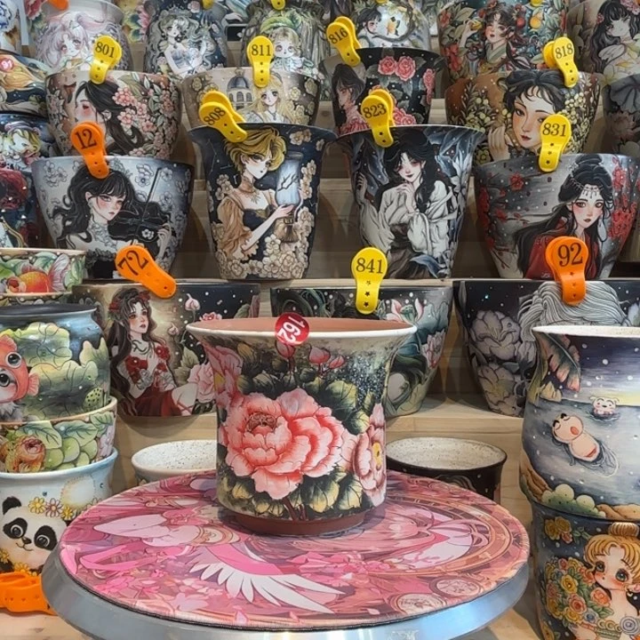 景德镇手绘花盆陶瓷16/13