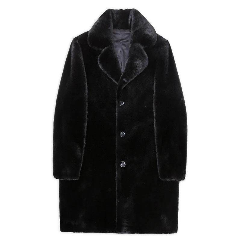 【佐奥云顿】宝嘉美 10627貂皮大衣大长款黑色西装领