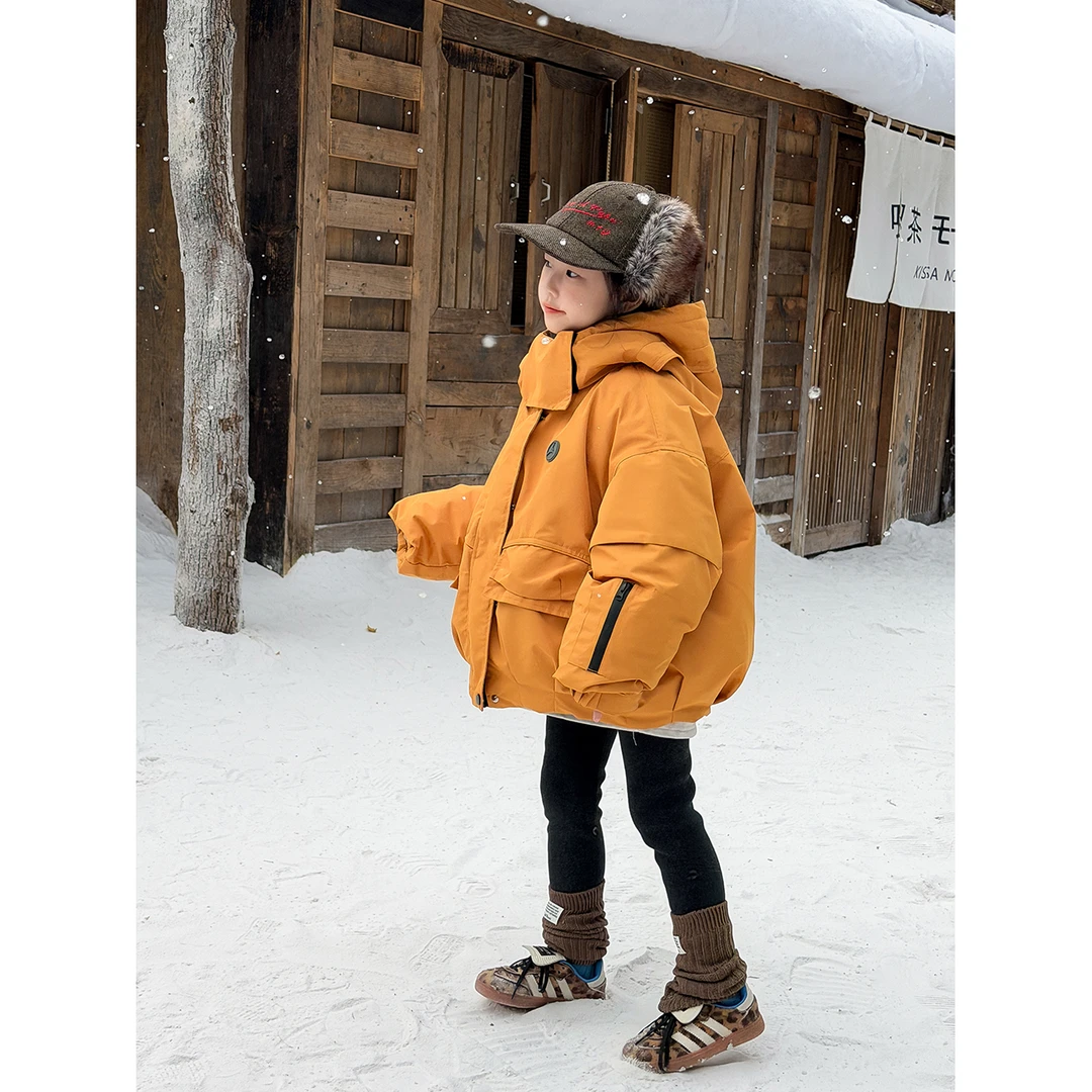 Harper kids 韩版儿童冲锋衣户外保暖连帽羽绒服外套 H25A291045