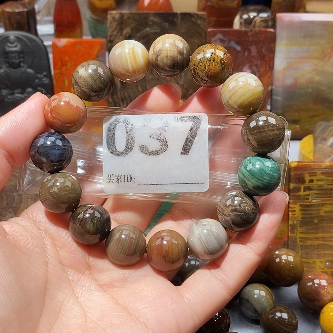 硅化玉天然北票硅化玉手串未镶嵌