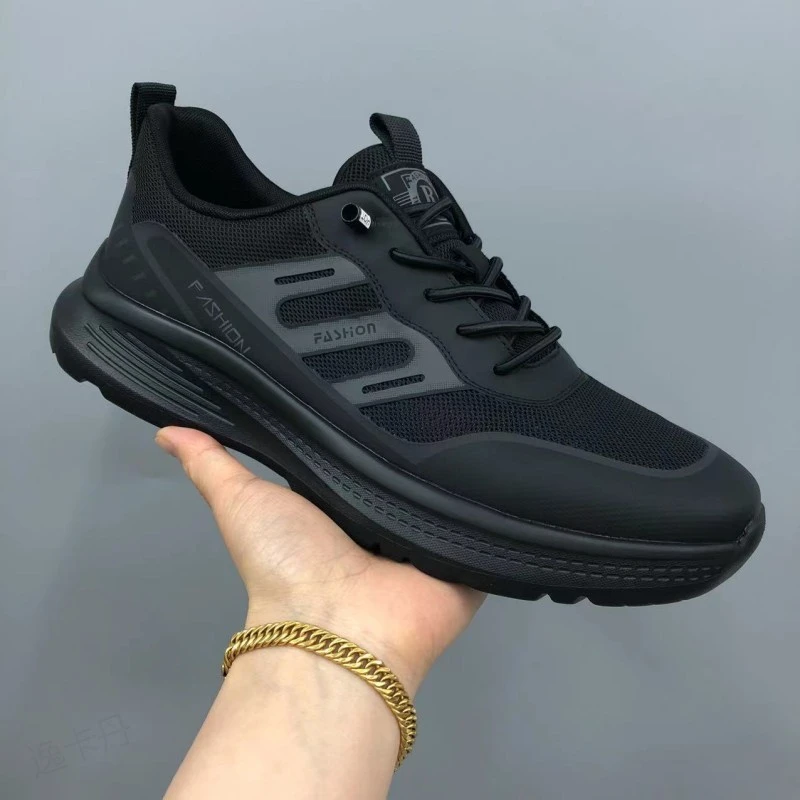 2025夏季新款时尚百搭透气网面休闲鞋轻质厚底户外运动鞋舒适软底