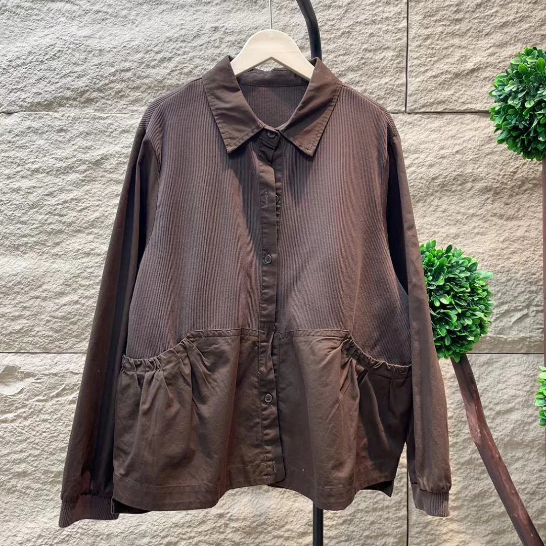 8386春秋新款休闲百搭长袖减龄宽松衬衫