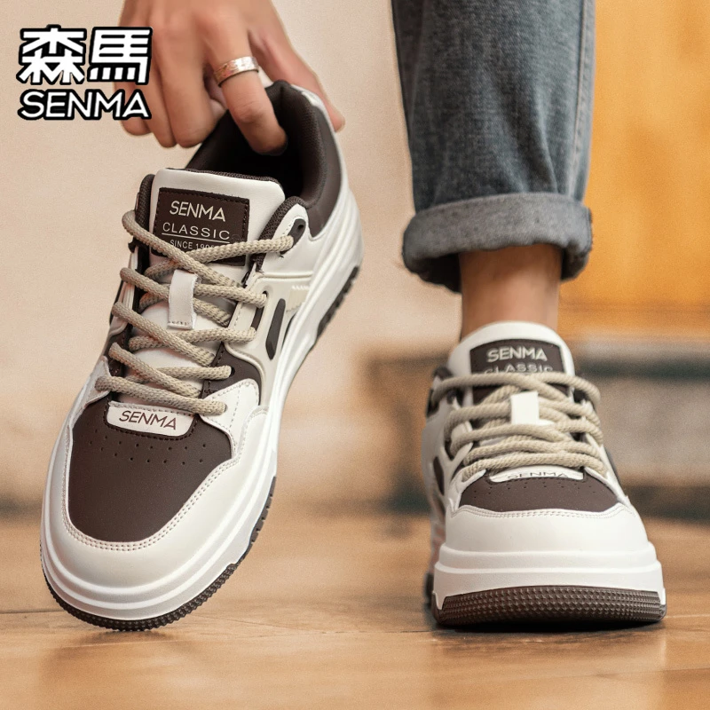SENMA/森马男鞋冬季新款百搭休闲板鞋青少年运动厚底增高小白潮鞋