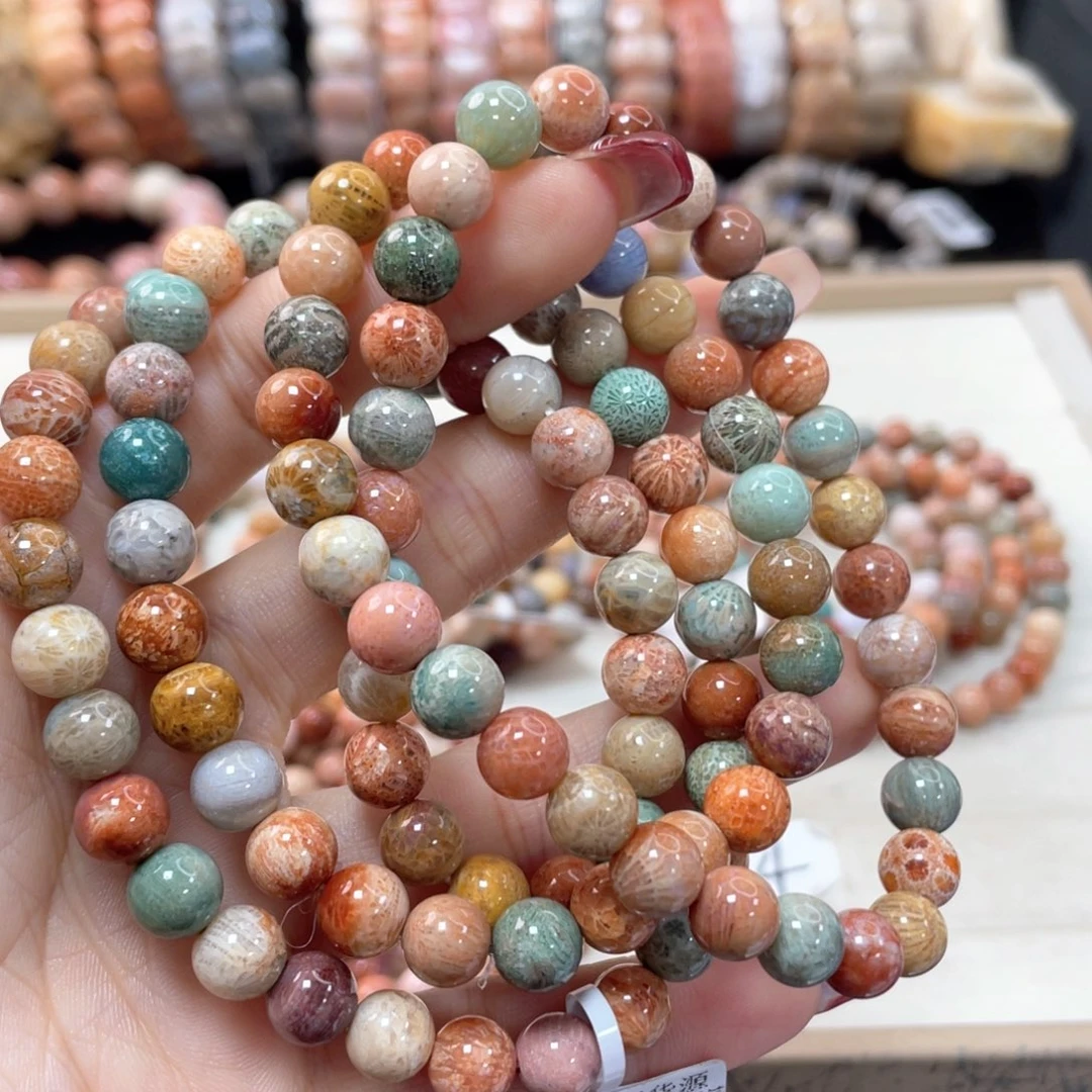 硅化珊瑚（珊瑚玉）手链未镶嵌巨****?118