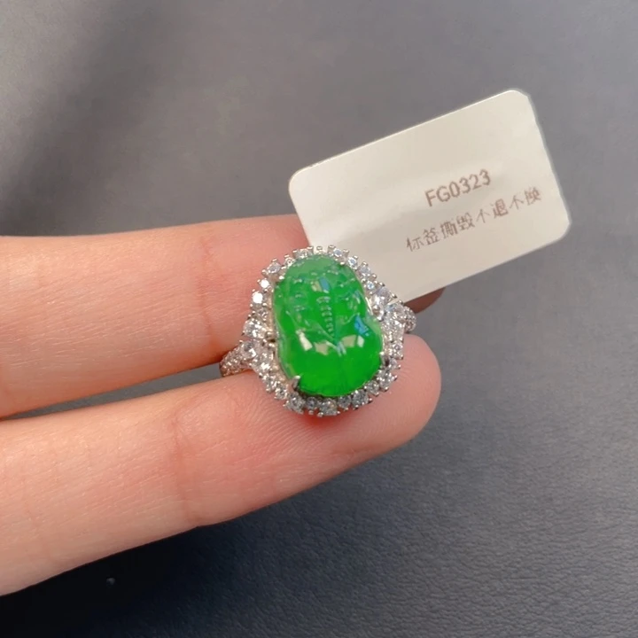 翡翠银S925镶嵌吊坠(不含链)