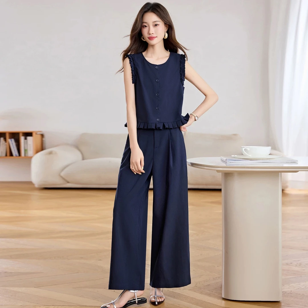 X5023 时尚洋气减龄显瘦休闲两件套2025夏季新款