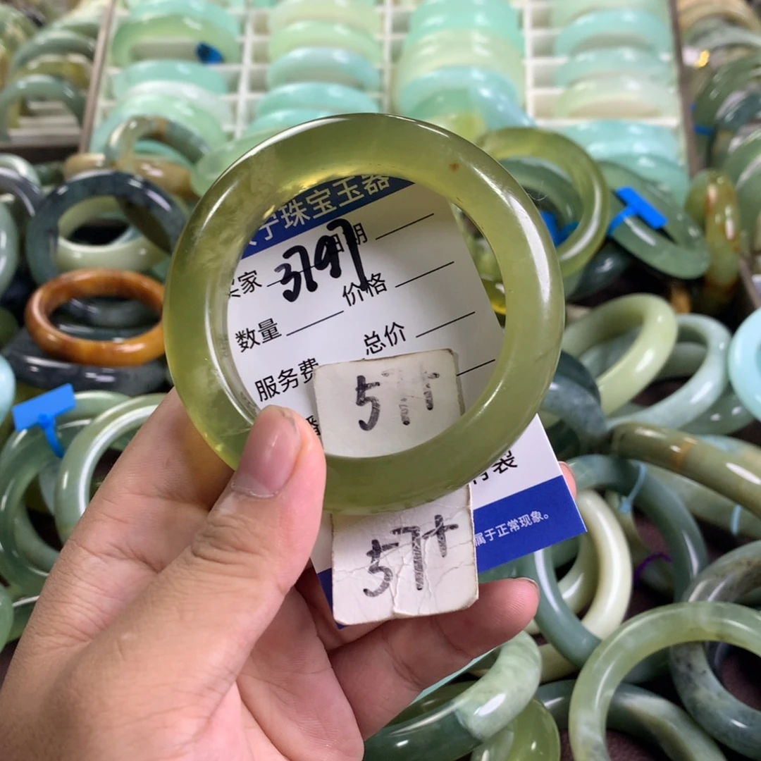 未镶嵌蛇纹石玉手镯3797