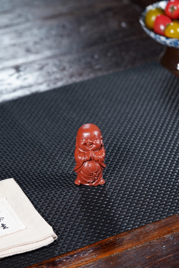 宜兴正品高端紫砂茶宠招财小沙弥