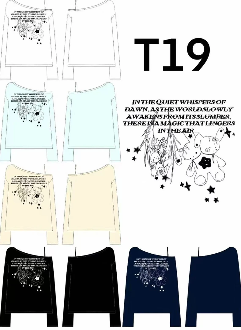 小福云朵原创T19夏季涂鸦辣妹印花设计宽松慵懒T恤女新款上衣潮