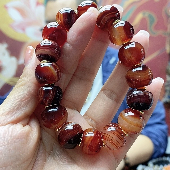 玛瑙/玉髓（覆膜）合金手链