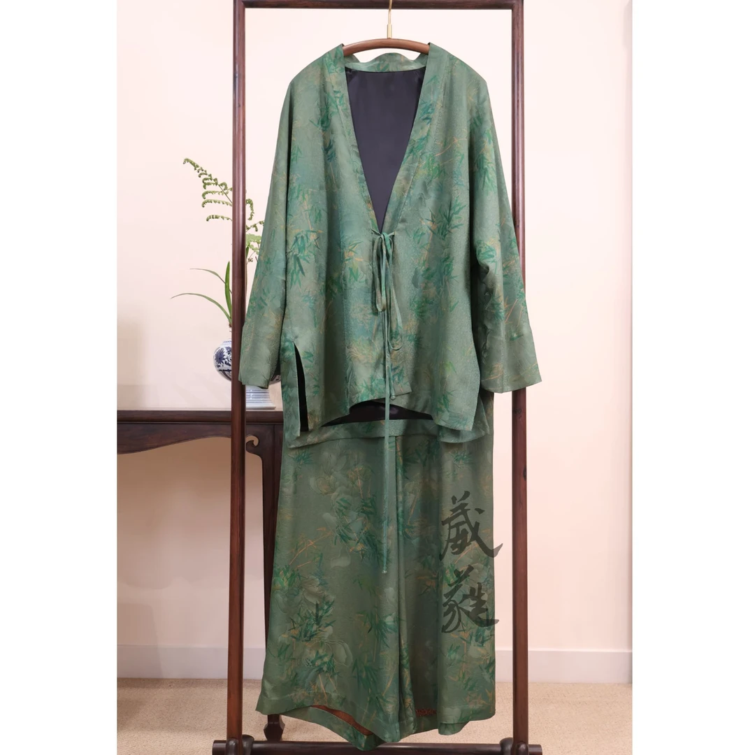 【竹影】葳蕤国风中式服装套装（上衣+裤子）
