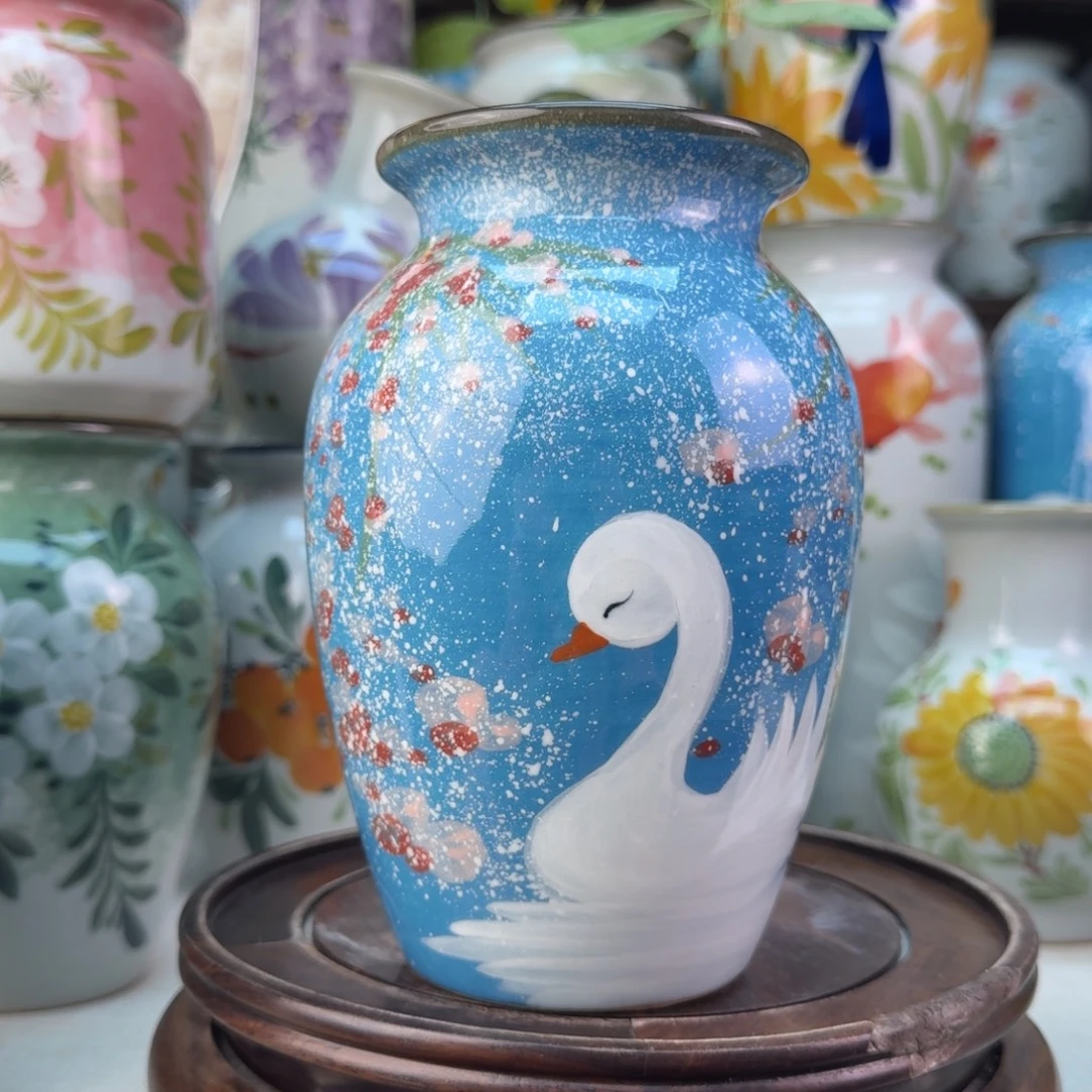 景德镇陶瓷手绘花瓶无孔