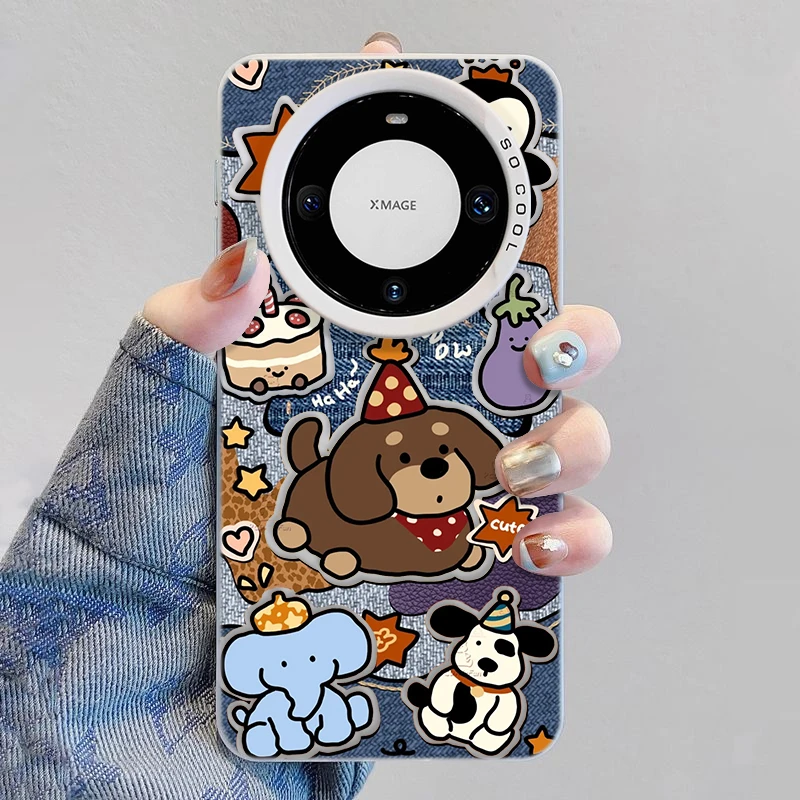 牛仔动物派对适用华为Mate60Pro手机壳PURA70卡通P50/40个性防摔