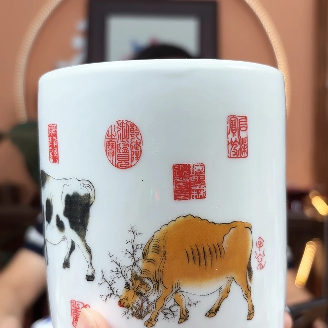 景德镇陶瓷手工笔筒