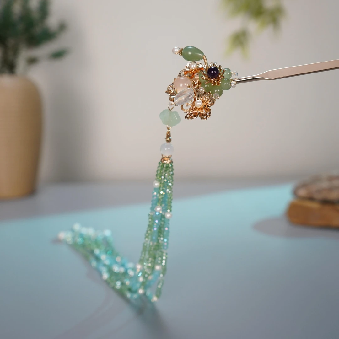 [翠影]古悦倾城古风汉服发饰长流苏发簪