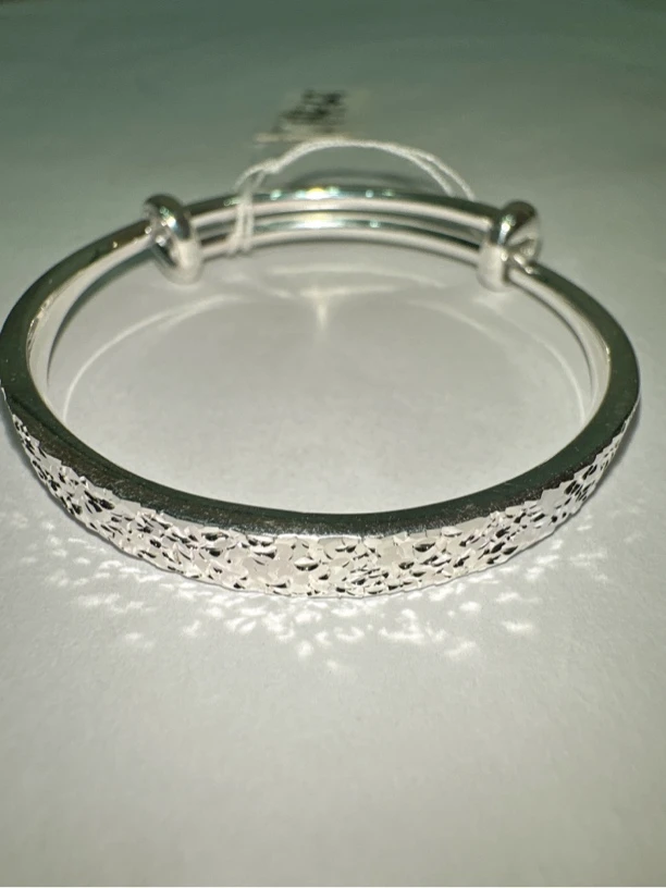 足银手镯 14.61克足银儿童碎冰冰手镯