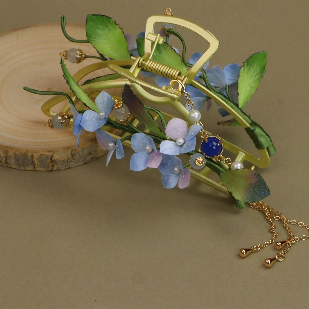 【无尽夏】非遗绒花绣球抓夹古风簪百搭头饰发饰超仙桑蚕丝