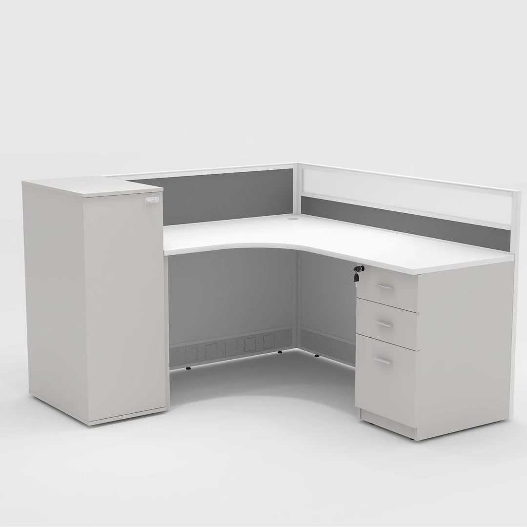 全铝型材L型办公卡位带钢制屏风办公桌椅组合