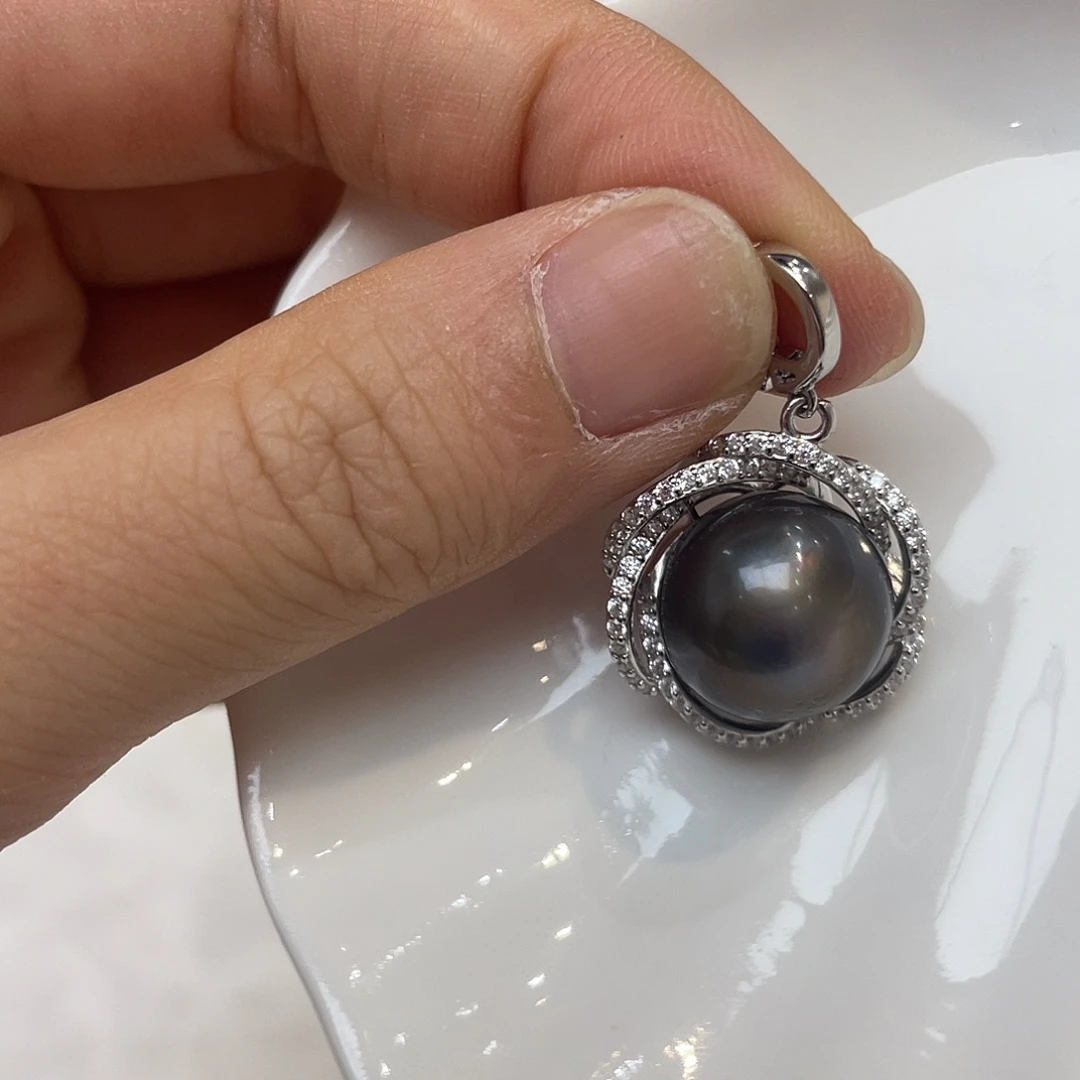 银S925镶嵌吊坠(不含链)海水珍珠