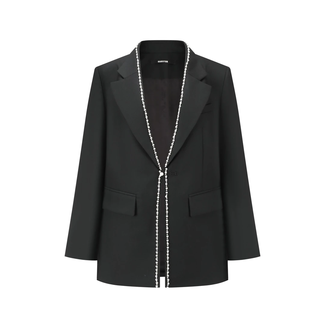 ELVIS.CHEUNG蒋云開運25春夏新品精纺宋制珍珠型花宽松西装