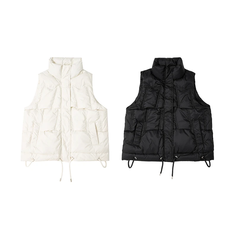 白鸭绒短款羽绒服时尚百搭马夹