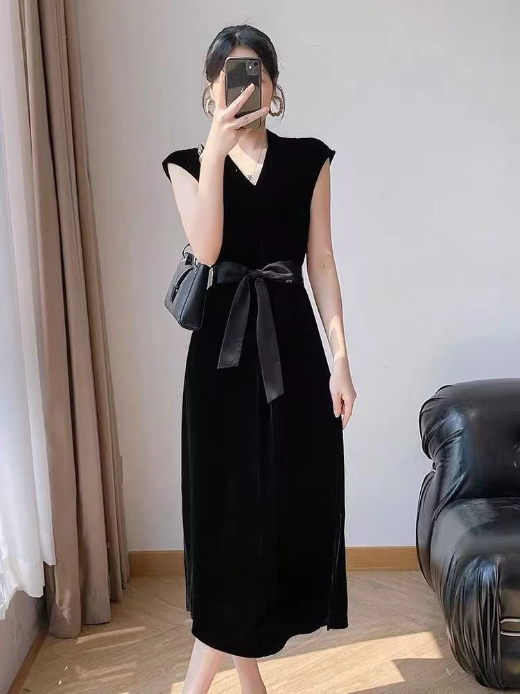 【高奢•墨雪】NN1472-时尚女装连衣裙显瘦气质小黑裙收腰