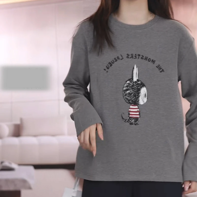 灵感印花柔软秋冬休闲百搭款打底T恤LK2507202