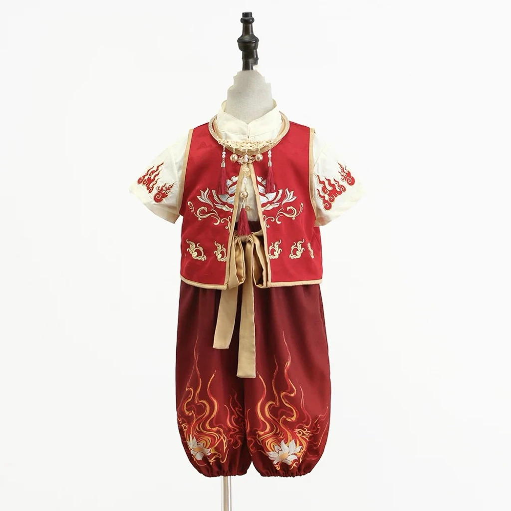 【魔童】哪吒男女同款服装三件套夏新款cosplay周边儿童演出服套装