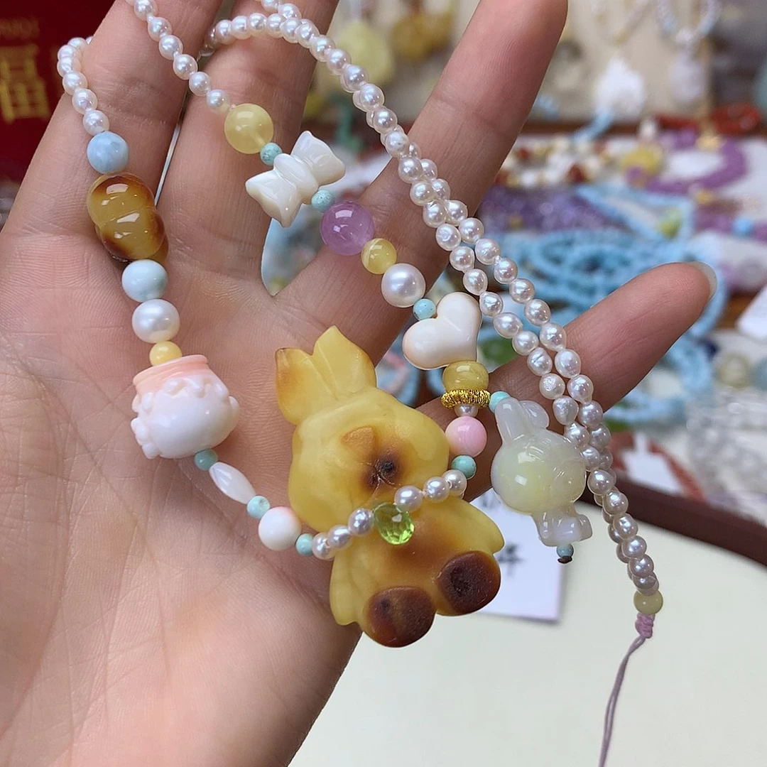 蜜蜡颈饰未镶嵌项链