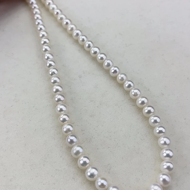 淡水珍珠颈饰未镶嵌卡5.6极光冷白