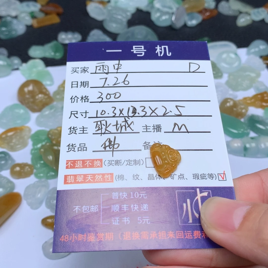 雨***中翡翠未镶嵌颈饰翡翠