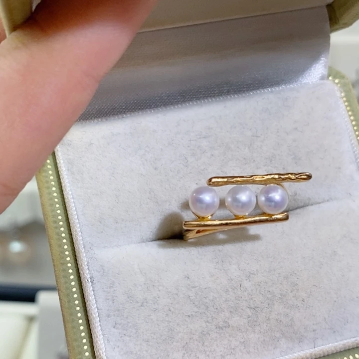 银S925镶嵌淡水珍珠戒指