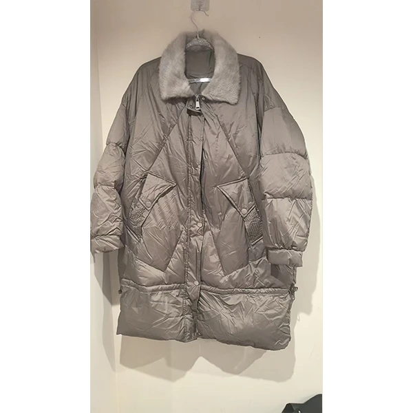 B5021 时尚气质中长款保暖冬季宽松女士羽绒服