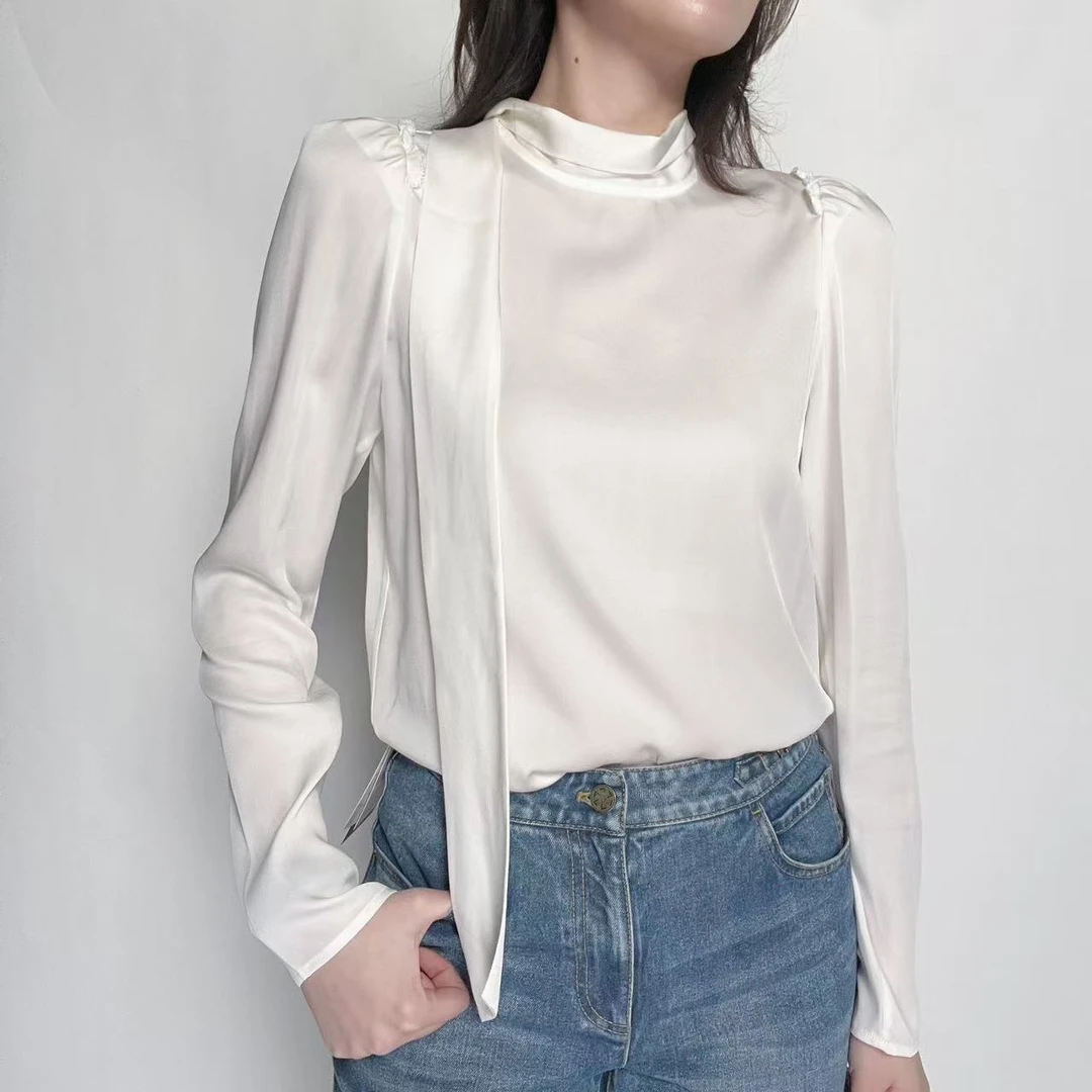 AMASS/阿玛施 25早春新款时尚设计款优雅感气质桑蚕丝衬衫530025