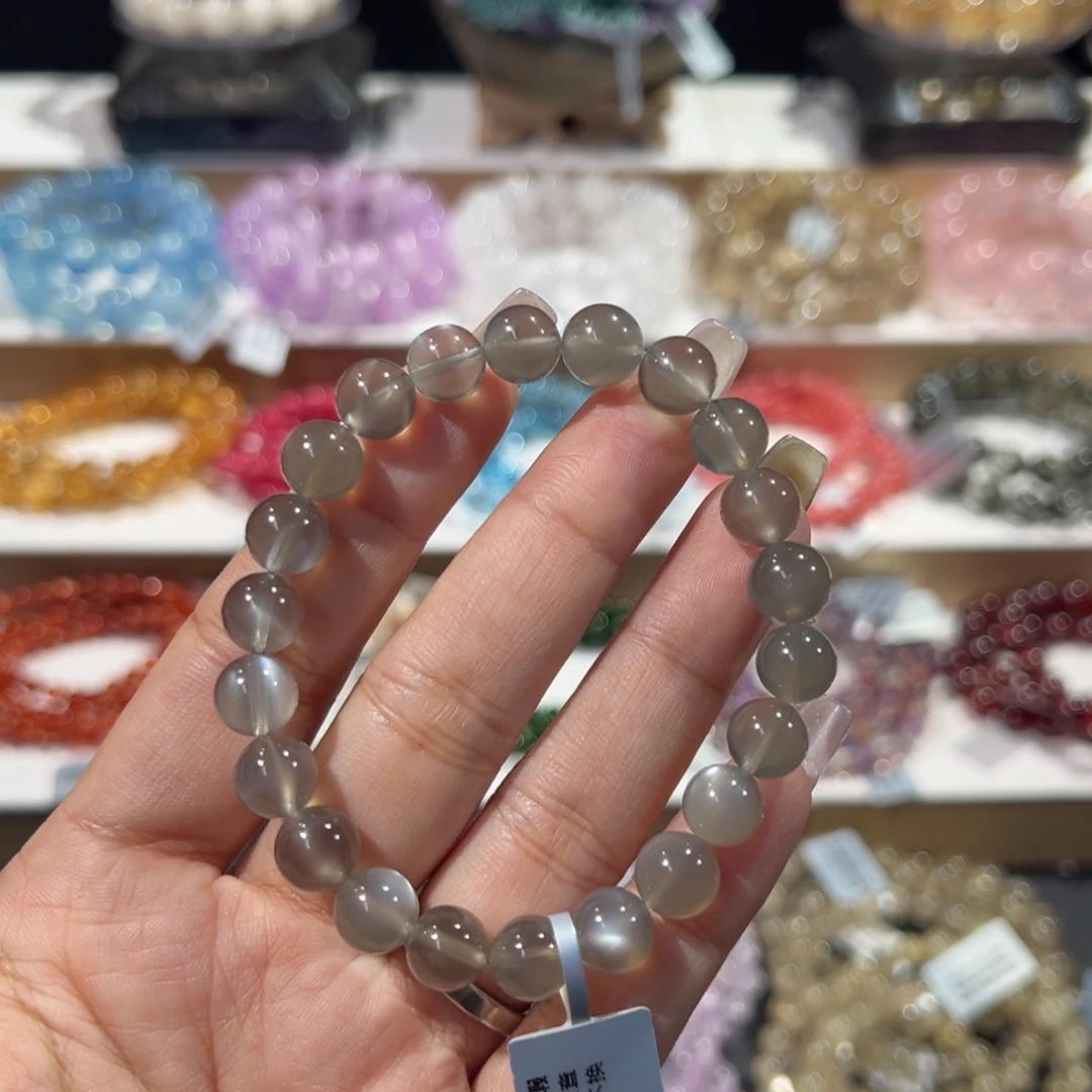 水晶未镶嵌手串印度灯泡银月光8.6mm