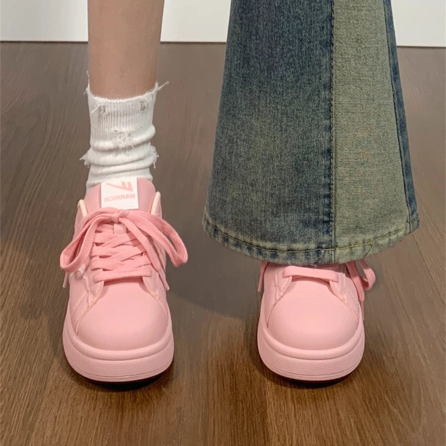 回力蜜桃粉色德训板鞋女2025春季新款韩版原创小众休闲厚底运动鞋