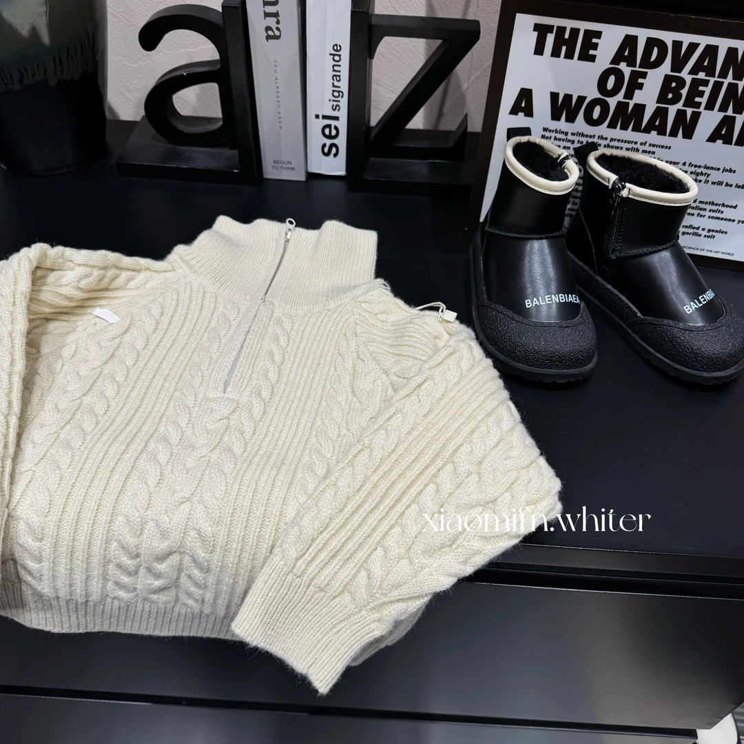 现货〃韩版男童2024秋冬新款拼色卡通儿童洋气潮毛衣开衫s628